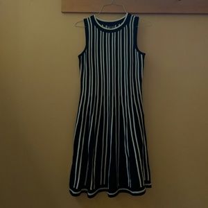 Ann Taylor black and white striped dress